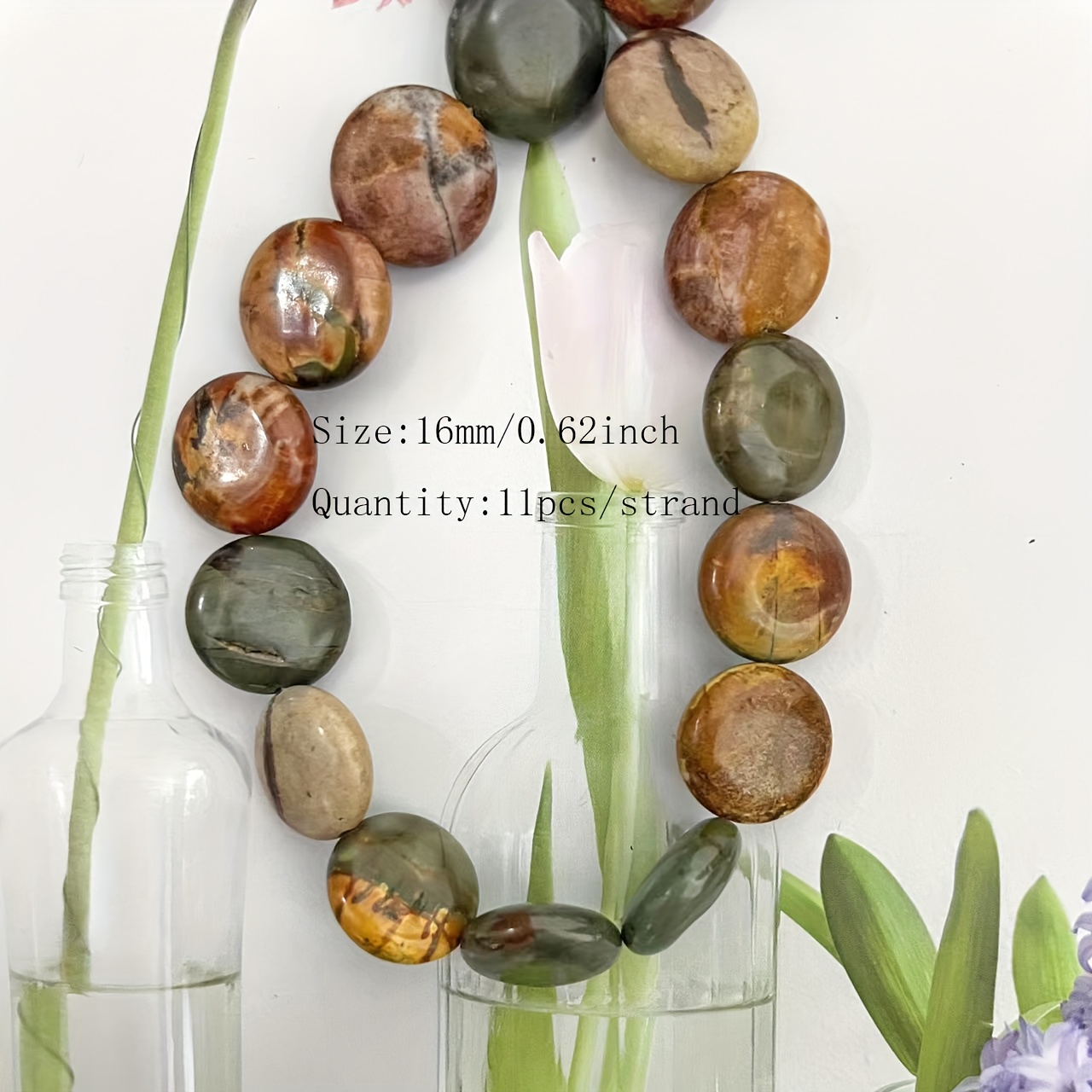 Natural Red Thread Pine Round Cakes Loose Beads for Jewelry Making